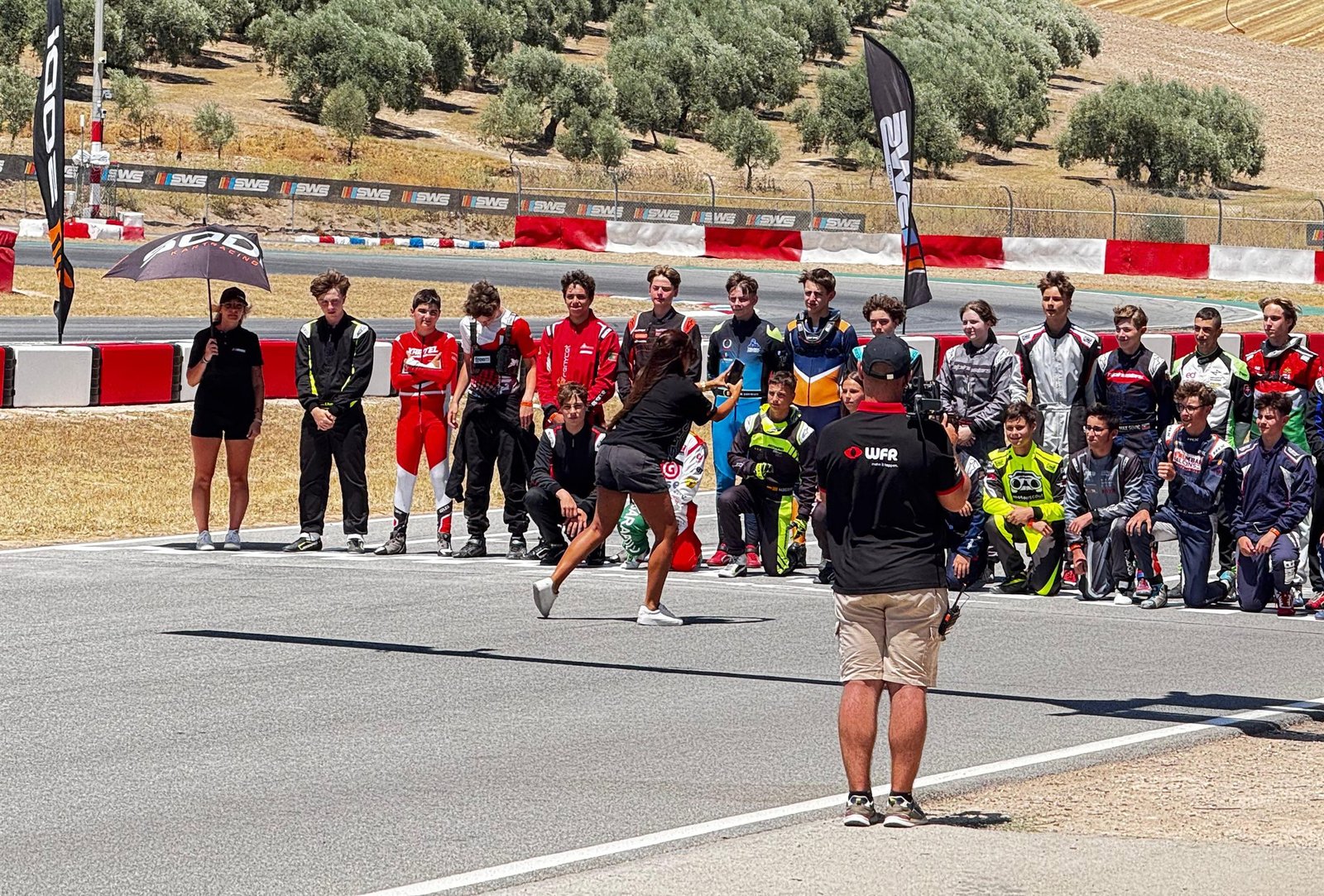 International karting field on track